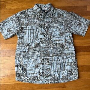 Quiksilver Men's Cabana Shirt Beach Surfer Graphic Print S